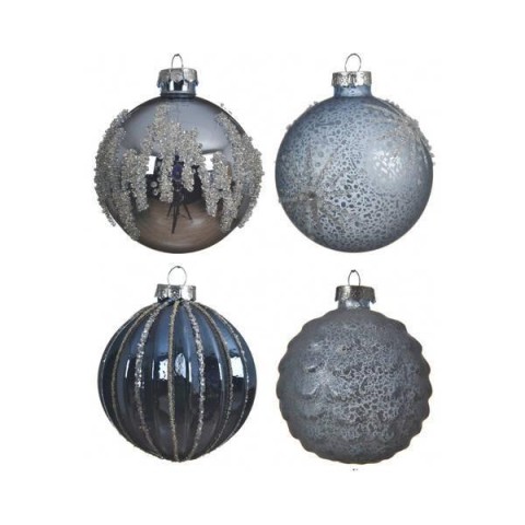 SFERA VETRO DECORATE 4 ASS BLU
